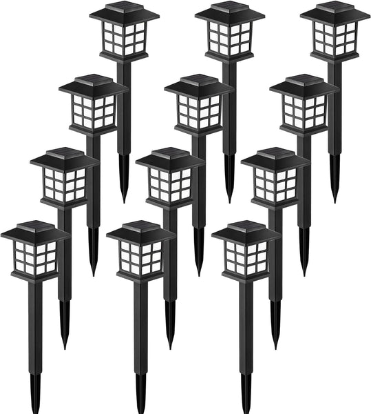 Solar Pathway Lights Outdoor, 12 Pack Solar Lights Outdoor,Solar Garden Lights,Solar Walkway Lights for Garden