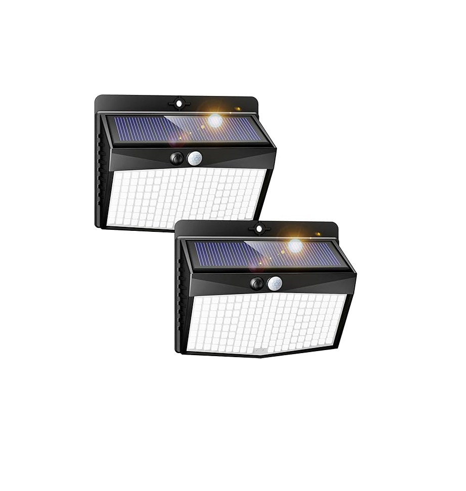 168LED Solar Security Lights – 2 Pack Outdoor Waterproof