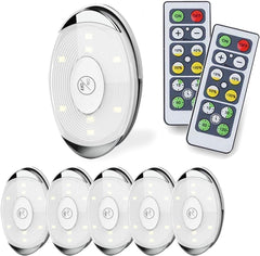 6-Pack LED Puck Lights with Remote Control - Battery Operated, 4000K Warm White