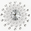 Modern Crystal Diamond Flower Wall Clock for Living Room