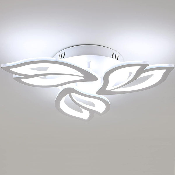 LED Ceiling Lights, 40W Modern Petals Acrylic White LED Ceiling Lamp | Cold White 6500K