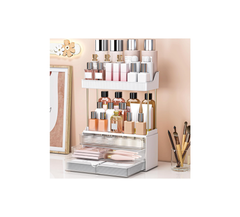 3 Tier Clear Cosmetic Organizer Large Vanity Storage with Drawers