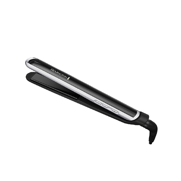 Pro Ceramic Flat Iron – 1" Floating Plates, 30s Fast Heat Hair Straightener (Black & White)
