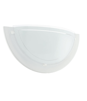 White Steel & Glass Wall Light with E27 Socket
