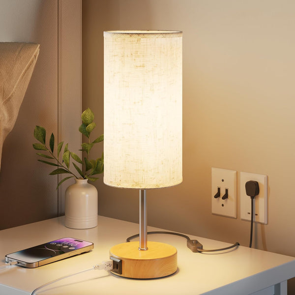 Touch Bedside Lamps Set of 2 with USB Ports