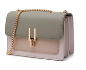 Color-Block Crossbody Bag for Women – Medium Leather Shoulder Purse Handbag