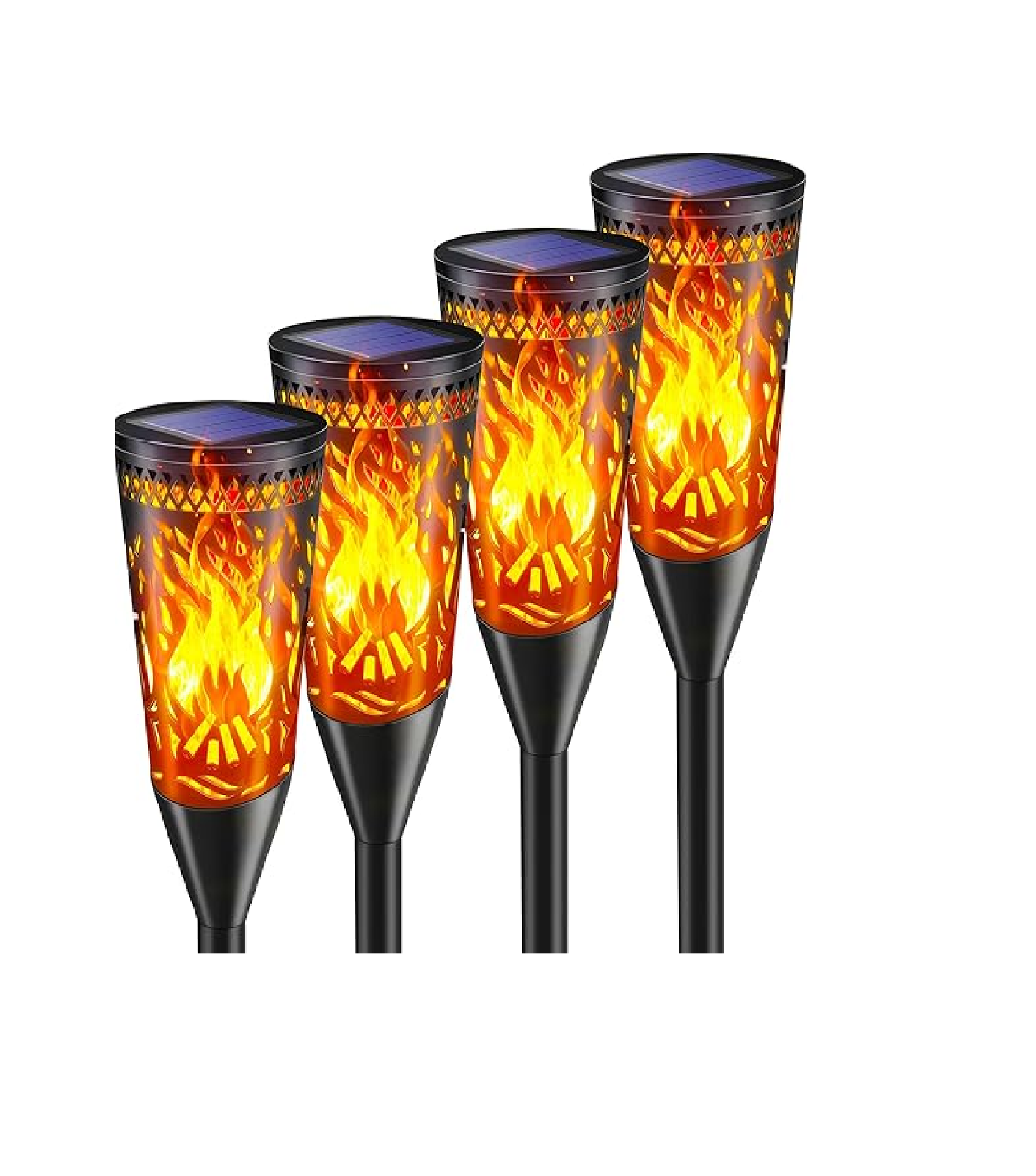 Solar Torch Lights – 6 Pack, Flickering Flame & Steady Modes, Waterproof Outdoor Garden Lights