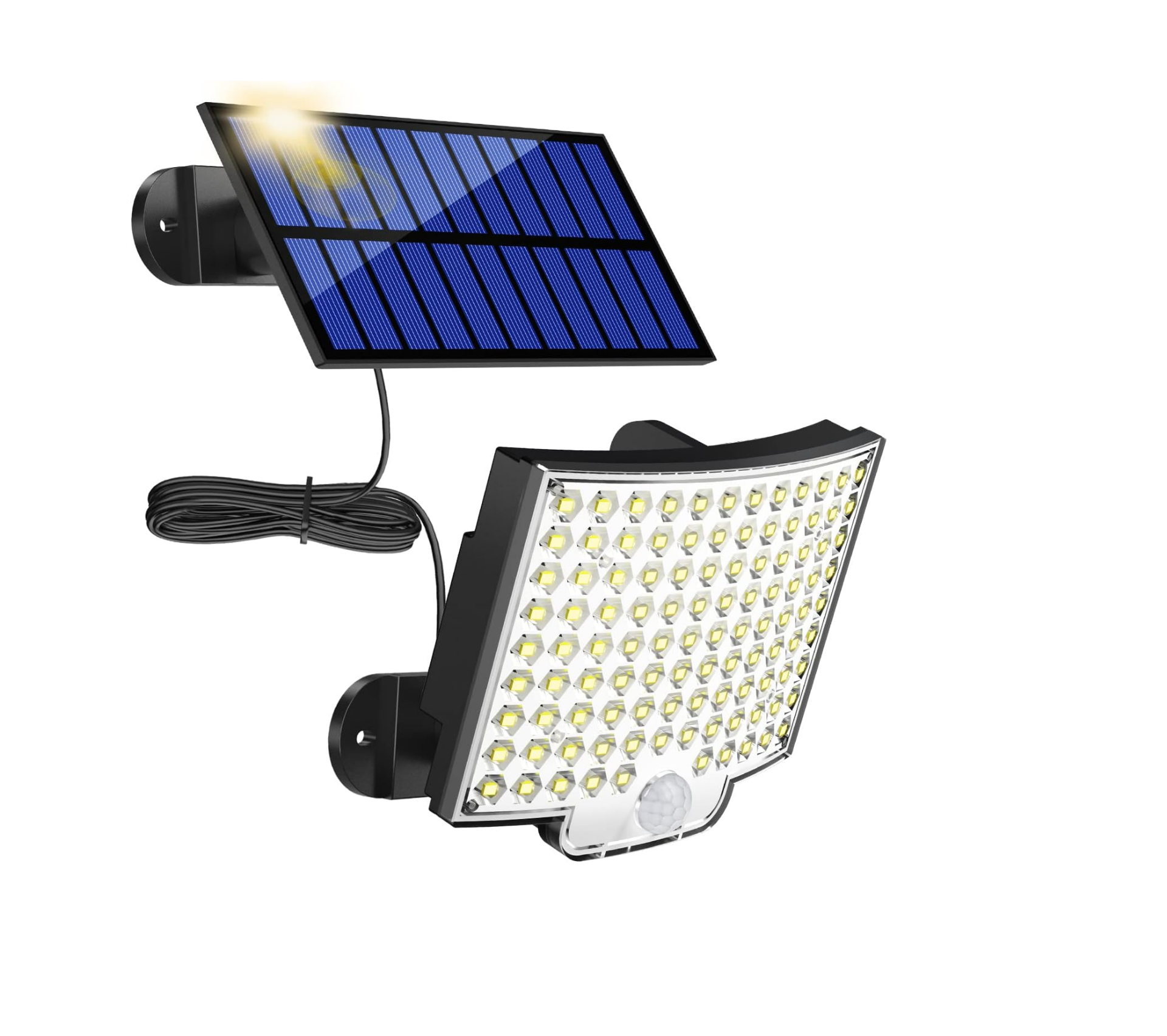 Solar Light for Outdoor, 106 LED Solar Light Outdoor with Motion Sensor, IP65 Waterproof Solar Wall Light for Garden with 16.5 ft Cable