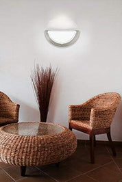 Planet 1 Satin Nickel Wall Light with White Glass Shade