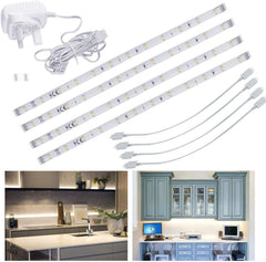 LED Under Kitchen Cupboard/Cabinet Strip Lights, Mains LED Under Cabinet Lighting (Cool White, 4 x 30cm)