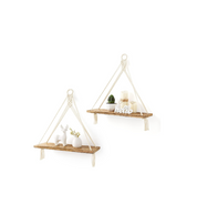Macrame Hanging Shelves Set of 2 Boho Wall Décor