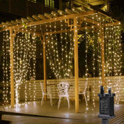 LE 306 LED Curtain Lights – 3m x 3m, 8 Modes, Plug-in, Warm White