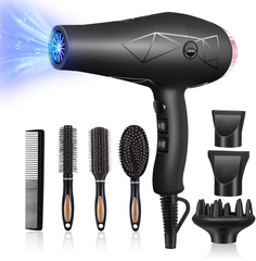 Professional 2400W Ionic Hair Dryer – Fast Blow Dryer with Diffuser & Styling Combs
