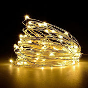 50 LED Battery Fairy Lights – Warm White Copper Wire