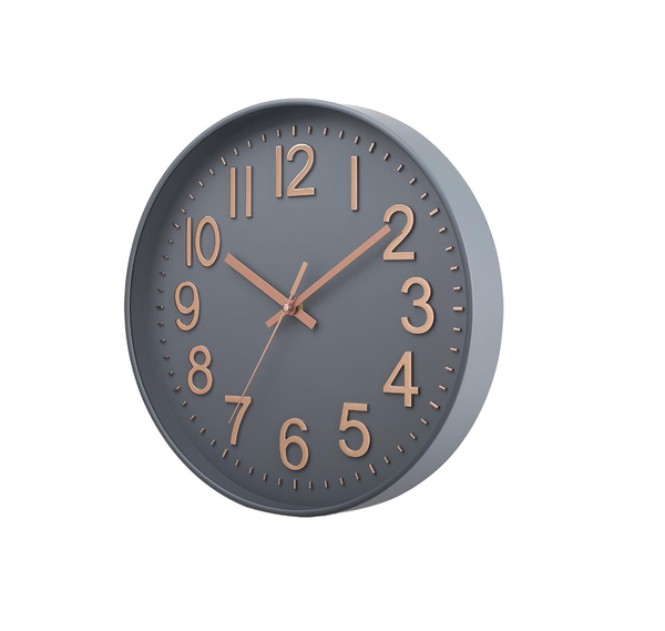 12-Inch Silent Modern Wall Clock, Non-Ticking Battery Operated for Home & Office