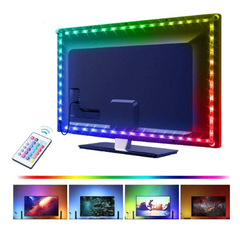 LED TV Backlight - 2.5M USB RGB Strip Lights with Remote & Music Sync for 40-60 Inch TVs