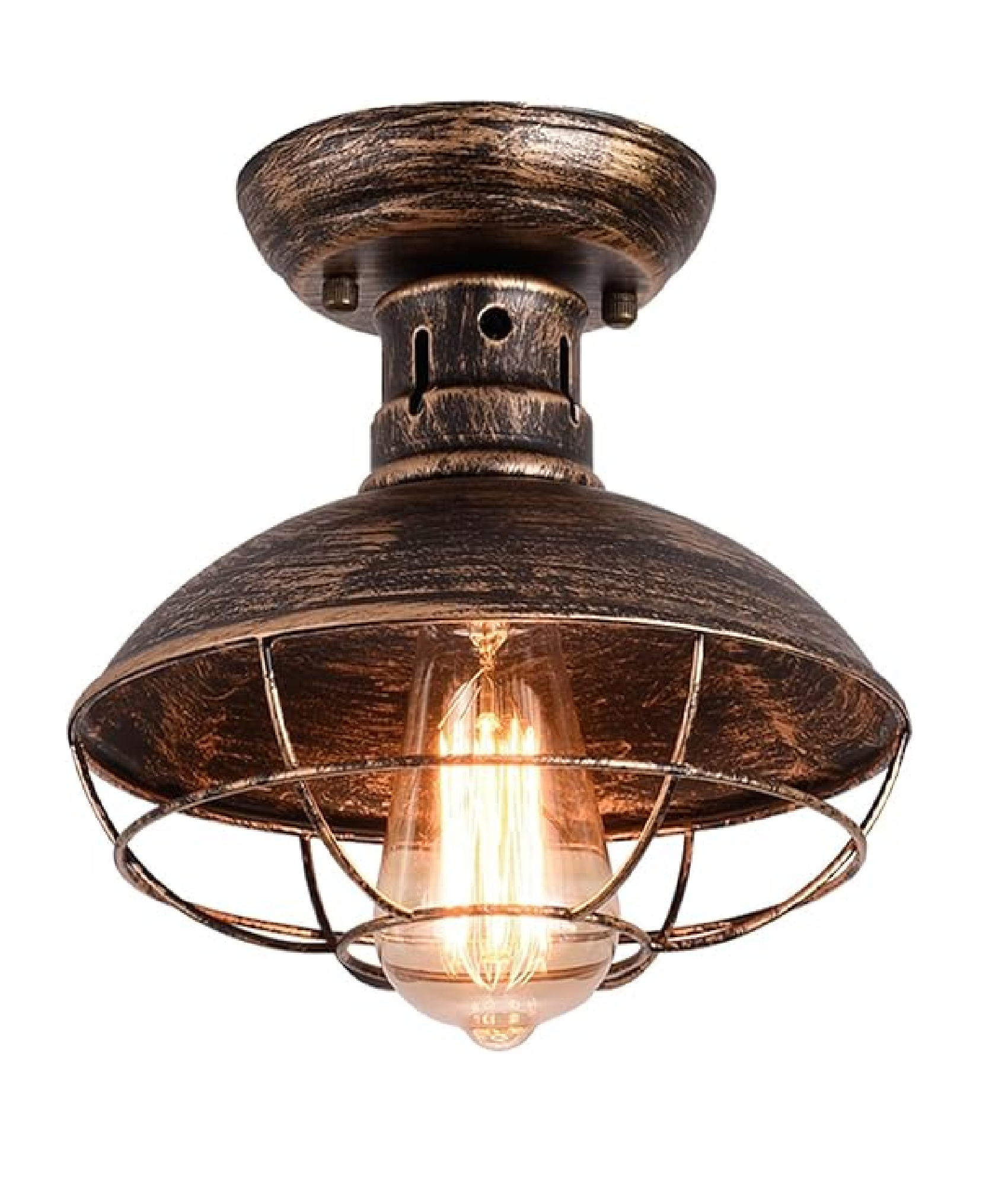 Vintage Industrial Semi-Flush Ceiling Light