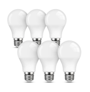 A19 E27 7W Screw Bulb, 6000K, (Pack of 6)
