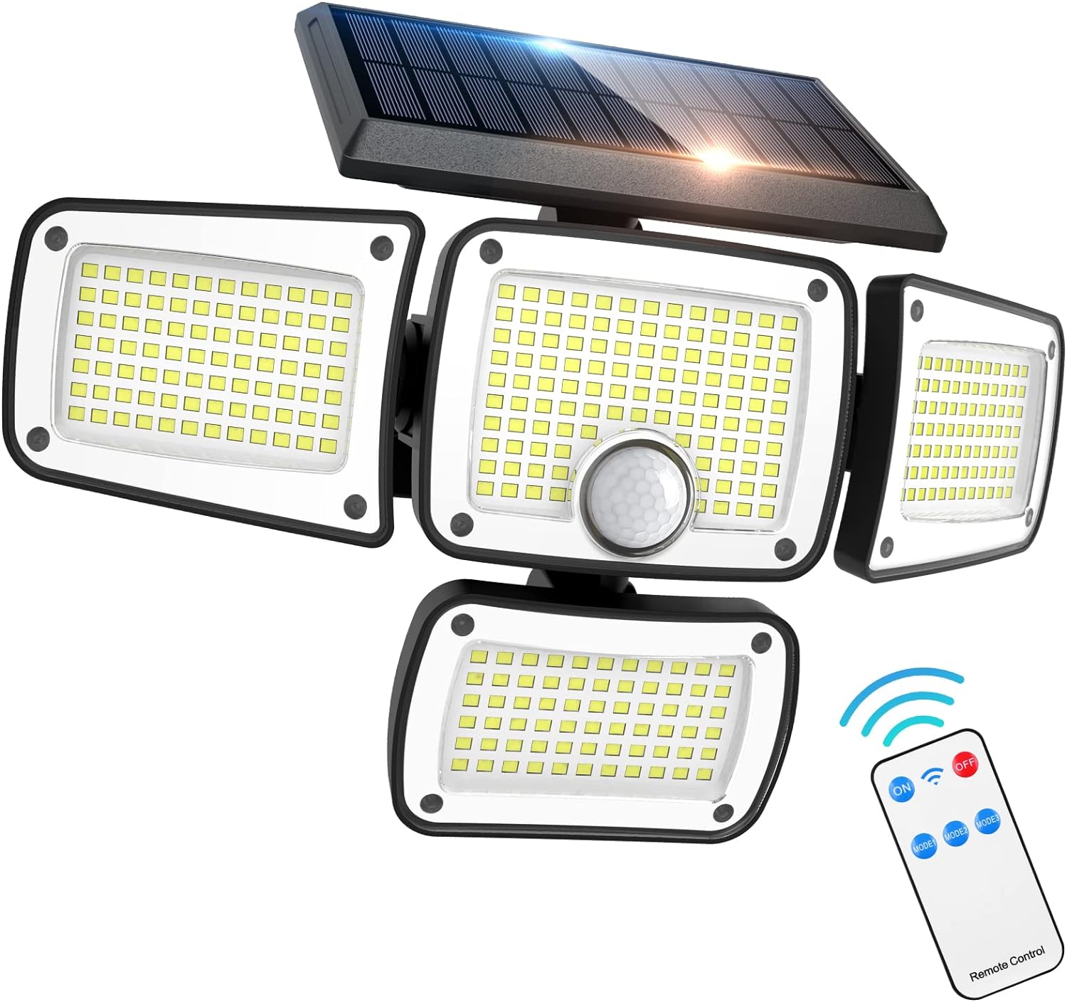 Solar Lights Outdoor, 346 LED 3000LM Solar Security Lights Motion Sensor with Remote Control