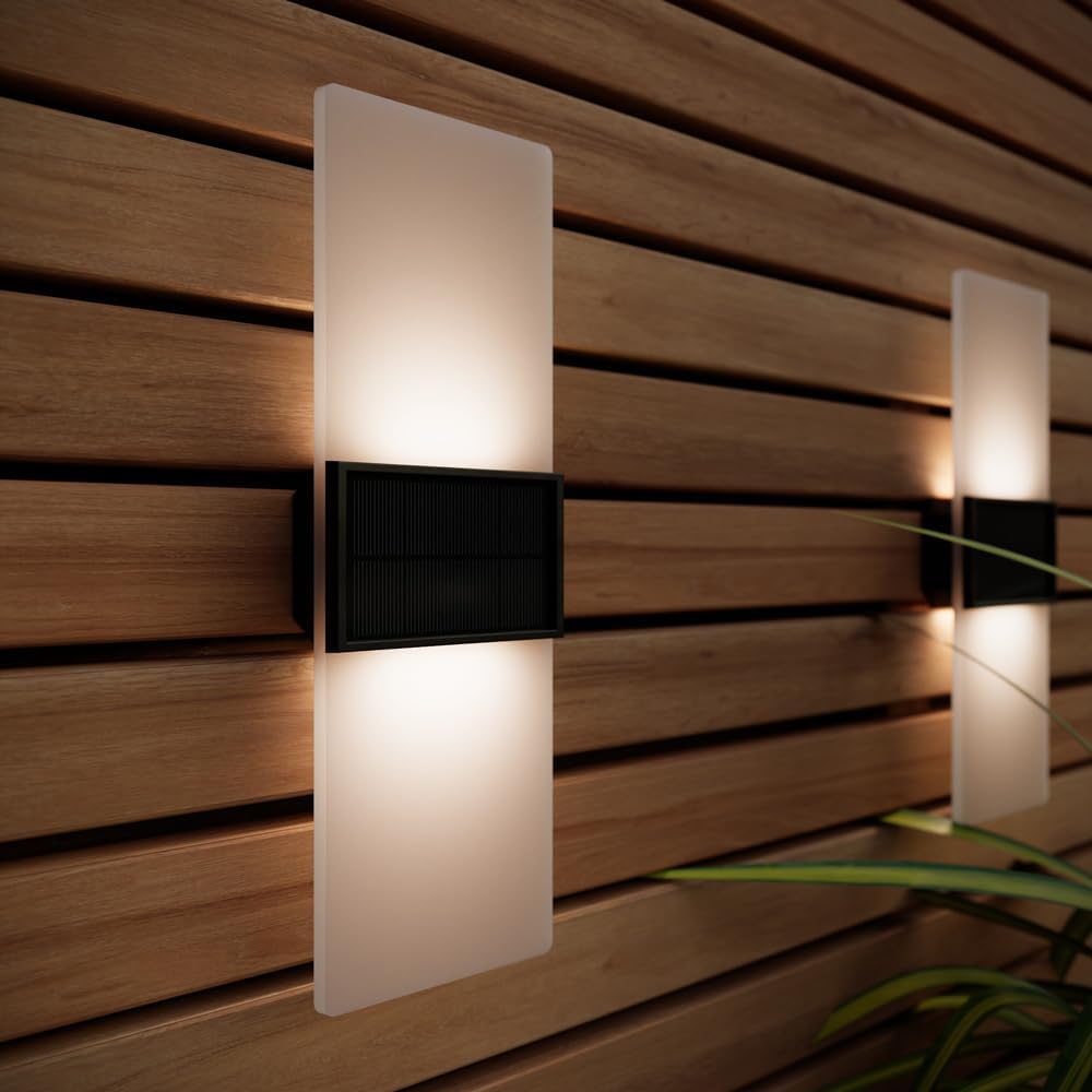 SolarCentre Gemini XL Outdoor Wall Lights, Set of 2, 27cm