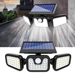 3 Head Solar Security Light Outdoor LED Motion Sensor Waterproof Wall Lamp