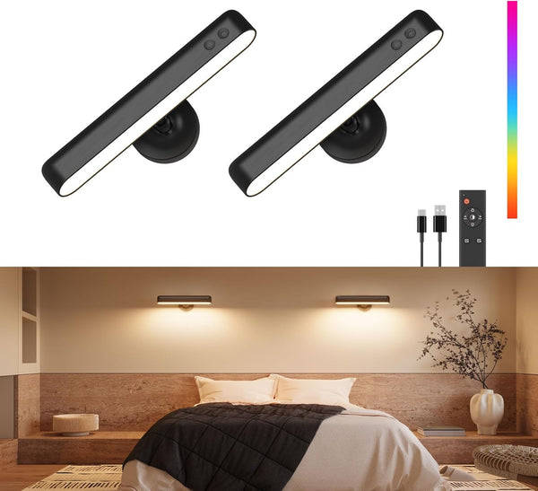 PopoIron Rechargeable RGB Wall Sconce with Remote Control