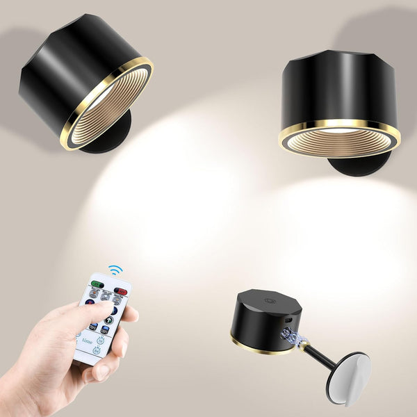 2 Pack Rechargeable RGB Wall Lights with Remote Control