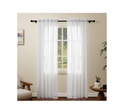 White Voile Sheer Curtains 84 Inch Drop – 2 Panels Rod Pocket Window Drapes