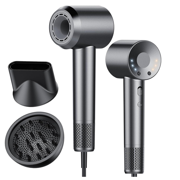 High-Speed Ionic Hair Dryer – 110,000 RPM Fast Dry Blow Dryer with Diffuser & Nozzle