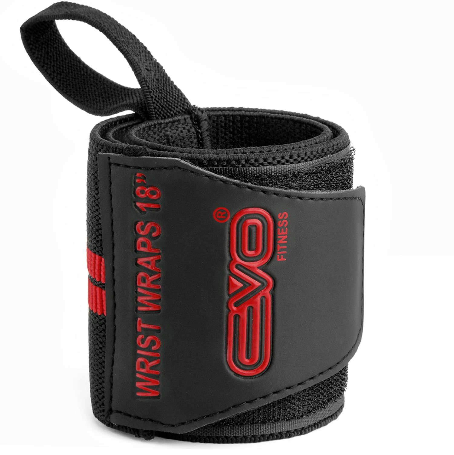 Pair of 18" Black Weight Lifting Wrist Wraps – Elastic Cotton Gym Support Straps