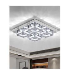 Modern LED Square Pendant Light for Elegant Interiors-Crystal Flush Mount Ceiling Chandelier