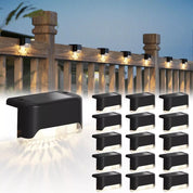 Solar Deck Lights 16PCS LED Outdoor Waterproof Pathway & Stair Lamps