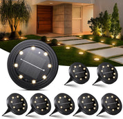 Solar Ground Lights 8‑Pack – IP68 Waterproof Pathway Lights