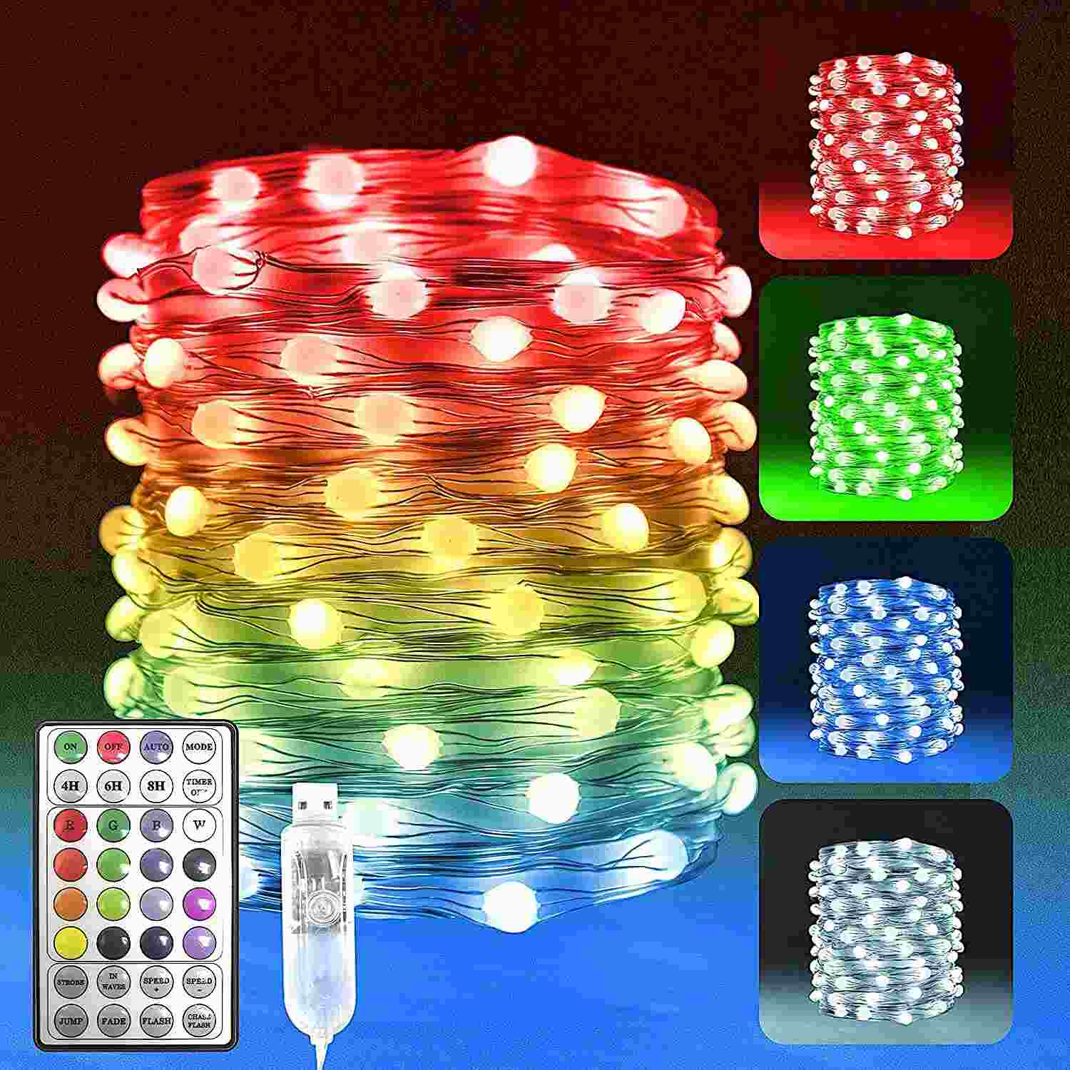 USB Fairy Lights 10M 100LED, Colour Changing, Remote Control