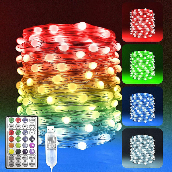 USB Fairy Lights 10M 100LED, Colour Changing, Remote Control