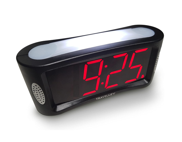 Simple LED Digital Alarm Clock with Snooze & Full Brightness Dimmer (Red)