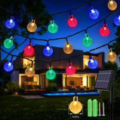 59Ft 100 LED Solar Globe String Lights – Multicolour, Waterproof, 8 Modes