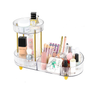360° Rotating Clear Makeup Organizer – 2-in-1 Cosmetic, Skincare & Perfume Stand