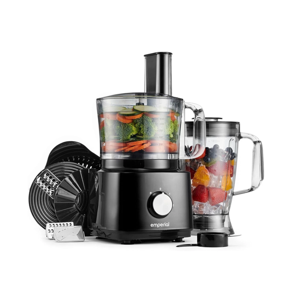 Emperial 8-in-1 Food Processor & Blender – 2L Bowl, 1.8L Jug, Juicer, Slicer & More