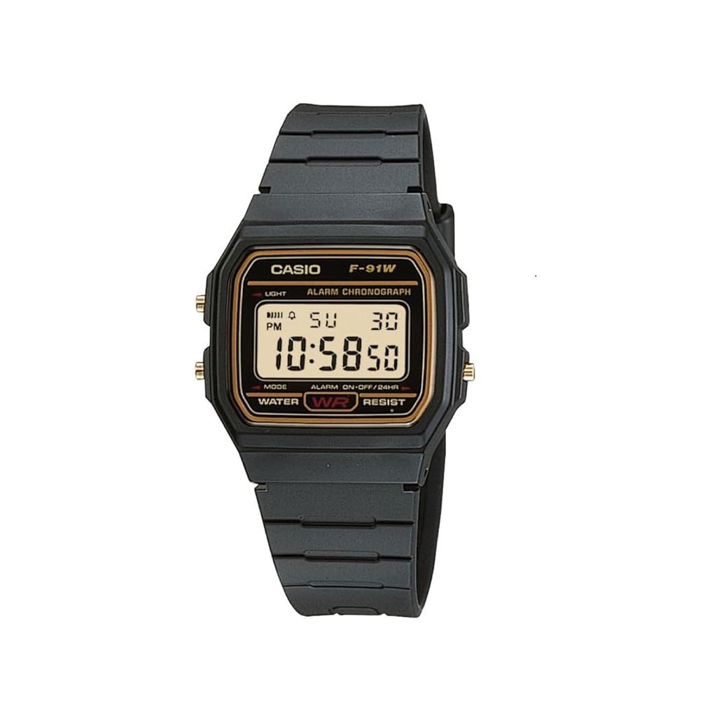 Digital Sports Watch with Black Resin Strap, LED Display, Waterproof Stopwatch