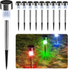 Colour-Changing Solar Garden Lights – 10 Pack LED Stakes