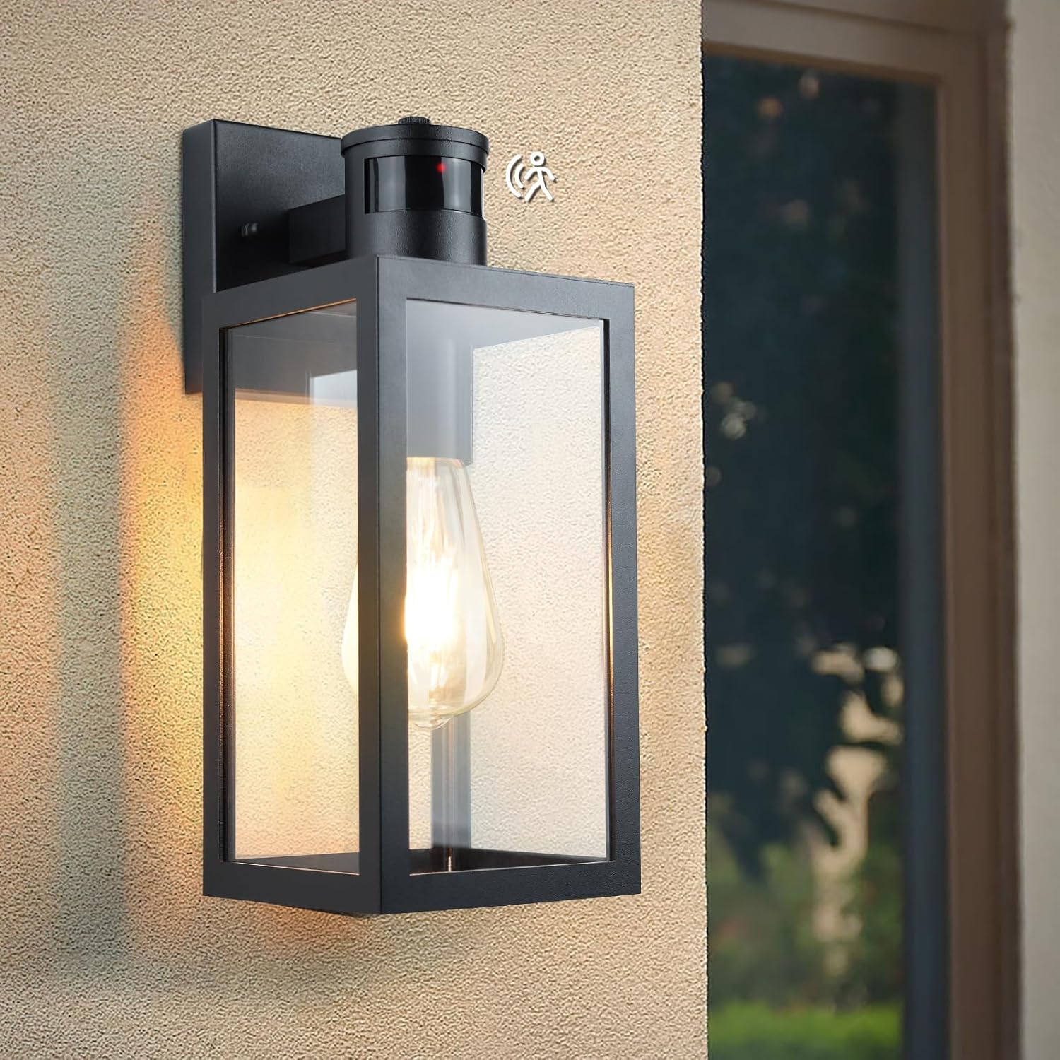 Motion Sensor Outdoor Wall Light, Dusk to Dawn Waterproof Sconce