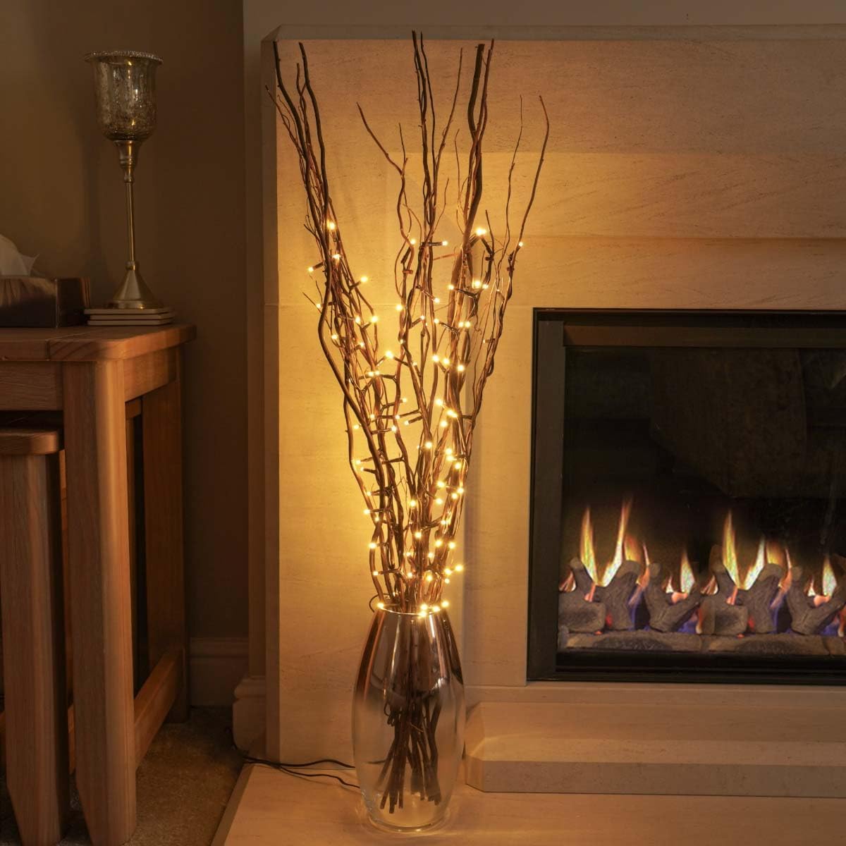 Rustic Willow Twig Branch Lights with 50 LEDs