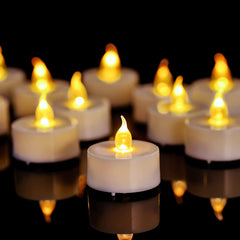 Tea Lights, 12 Pack Flameless LED Tea Light Candles 150 Hours Realistic Flickering Battery Operated