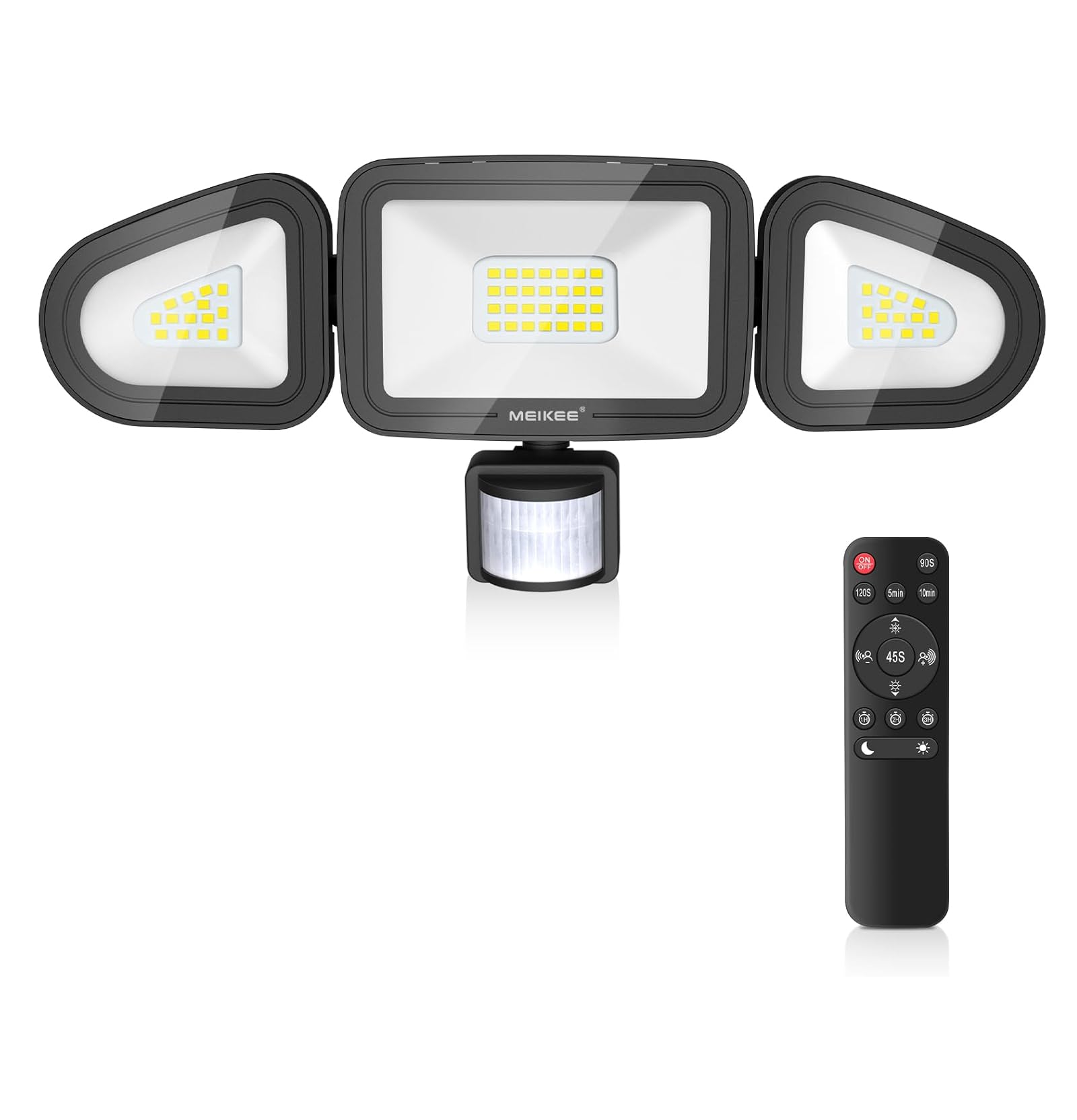 Outdoor Motion Sensor Floodlight | 42W LED Security Light | 3600LM Brightness | Remote Control & Timing Function | IP66 Waterproof & Durable