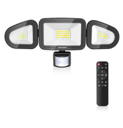 Outdoor Motion Sensor Floodlight | 42W LED Security Light | 3600LM Brightness | Remote Control & Timing Function | IP66 Waterproof & Durable
