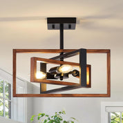 Black 3-Light Vintage Ceiling Light Fixture