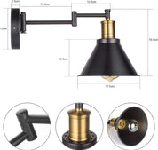 Adjustable Black Bronze Swing Arm Wall Lamp E27