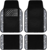 Luxury Bling Diamond Car Floor Mats – 4PCS Sparkly Rhinestone Waterproof Set for Cars, SUVs & Vans (Black Silver)