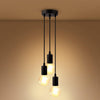 Industrial Pendant Light 3-Light Black Retro Ceiling Fixture